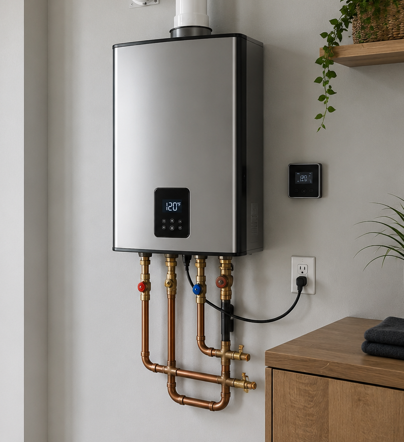 New hot water system installation