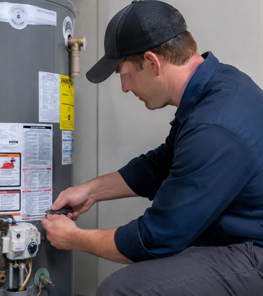 Water heater leak detection and plumbing repair